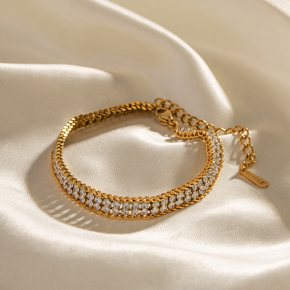 Double-layer Zircon Bracelet