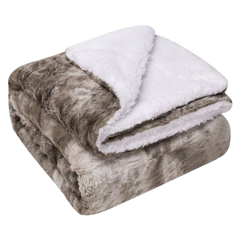 Premium Flannel Lamb Wool Blanket – Thickened Double-Sided Comfort