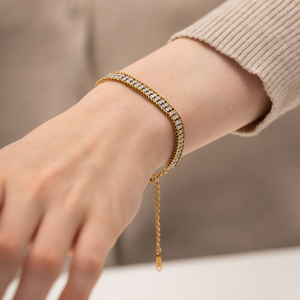 Double-layer Zircon Bracelet
