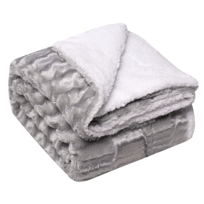 Premium Flannel Lamb Wool Blanket – Thickened Double-Sided Comfort