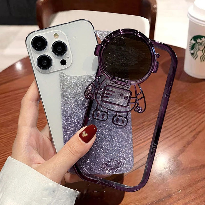Glitter Astronaut Camera Stand Case