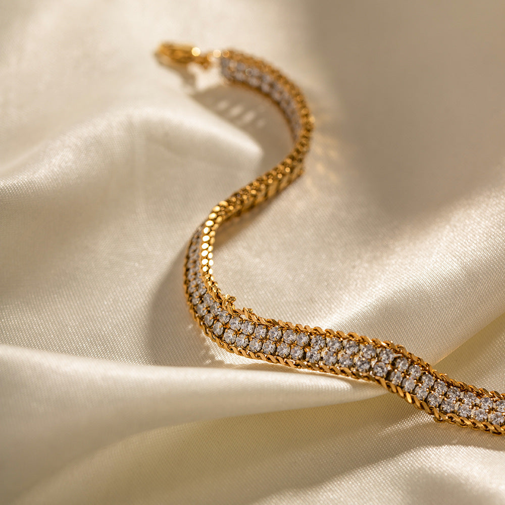 Double-layer Zircon Bracelet