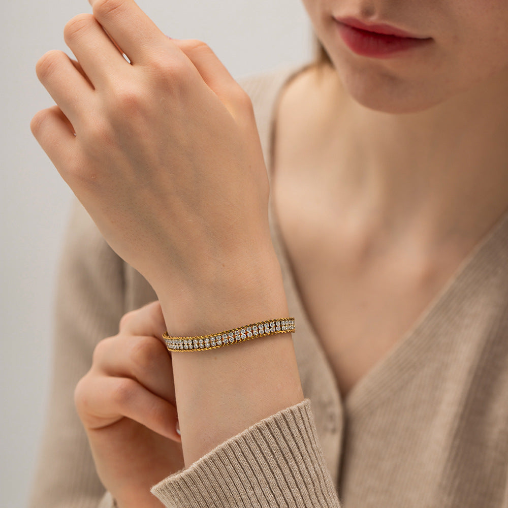 Double-layer Zircon Bracelet