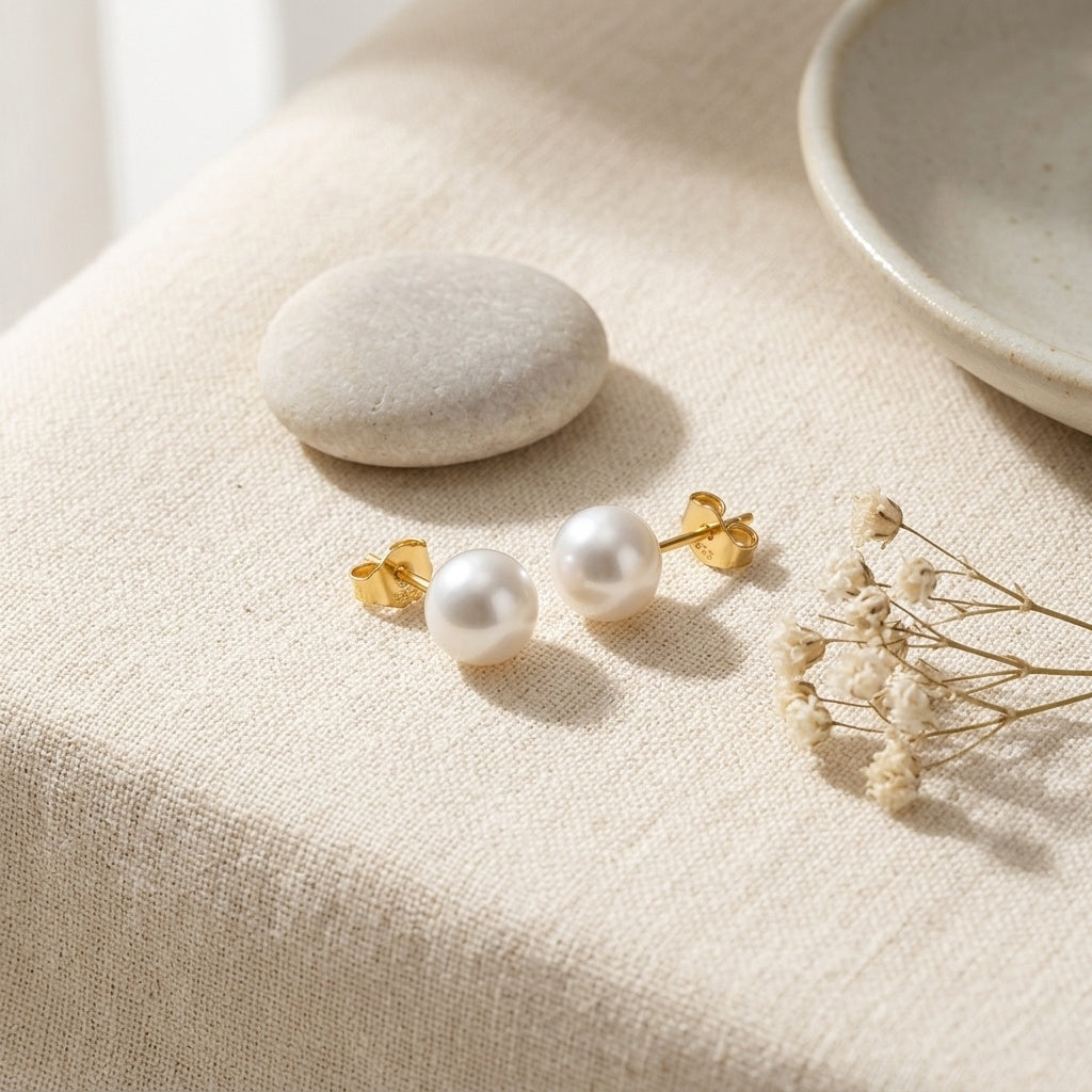 Elegant white round pearl centerpiece