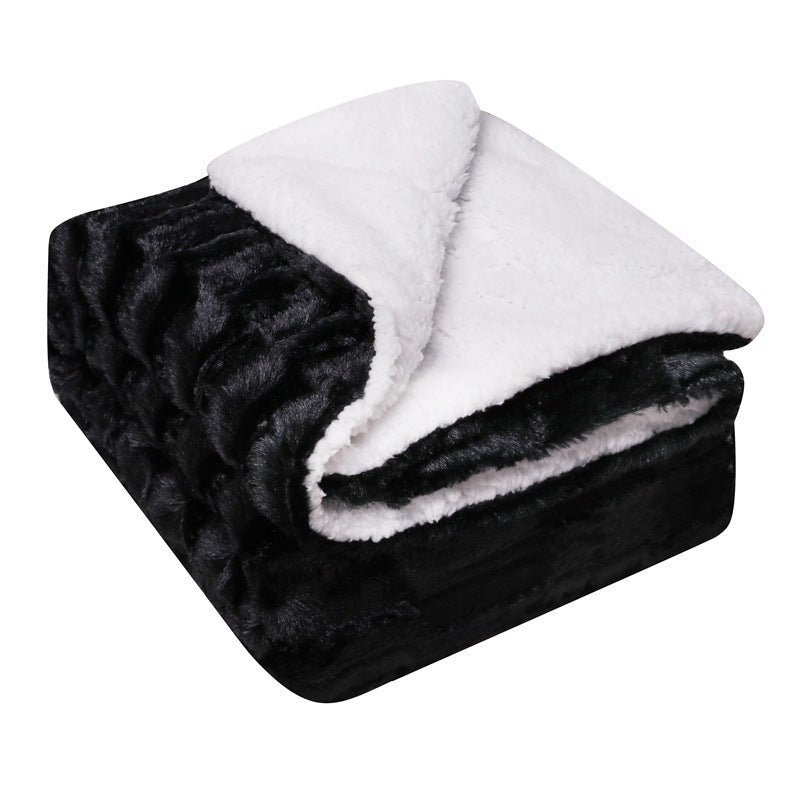 Premium Flannel Lamb Wool Blanket – Thickened Double-Sided Comfort