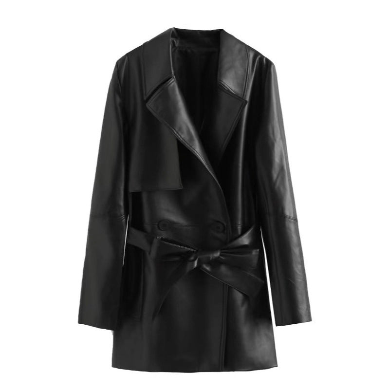Faux Leather Coat