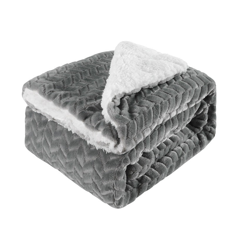 Premium Flannel Lamb Wool Blanket – Thickened Double-Sided Comfort