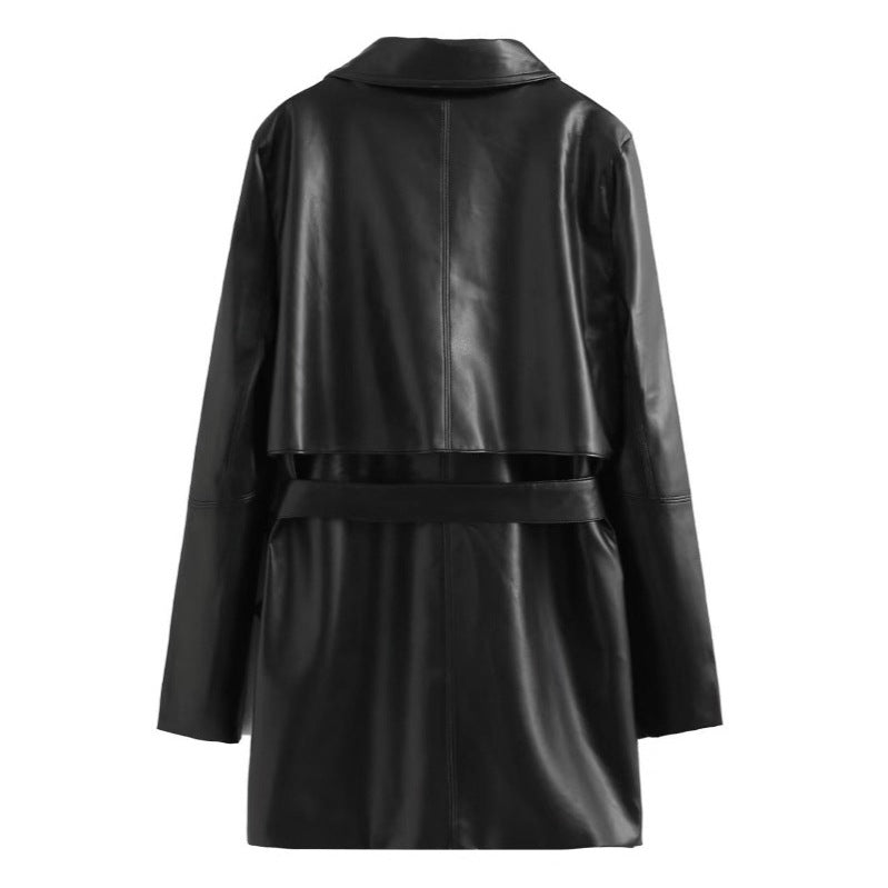 Faux Leather Coat