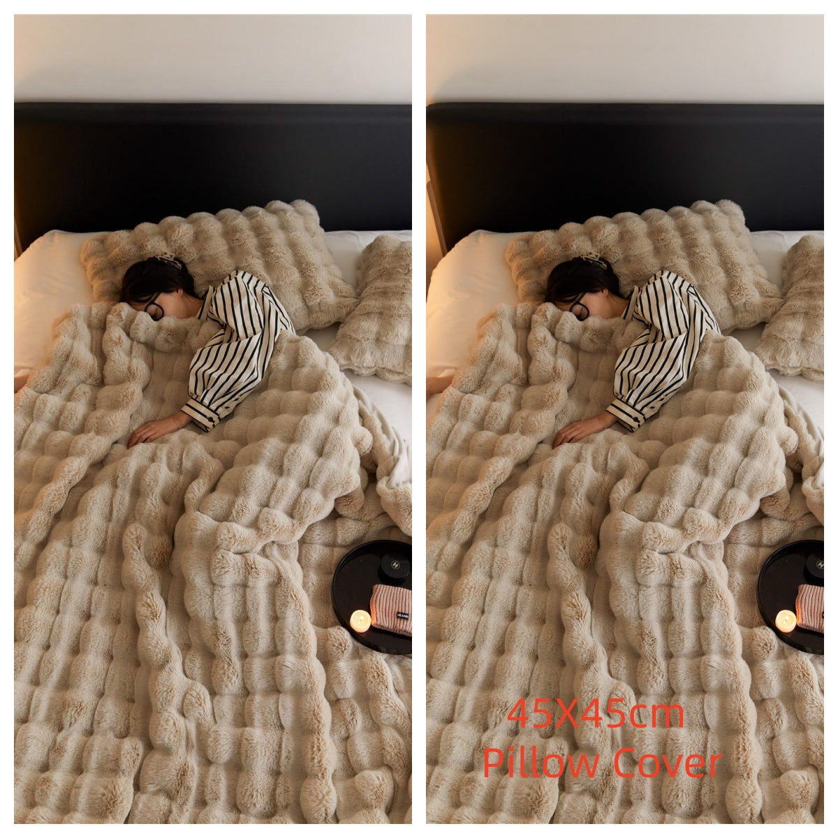 Premium Rabbit Velvet Blanket - Soft, Warm & Thick Polyester Throw