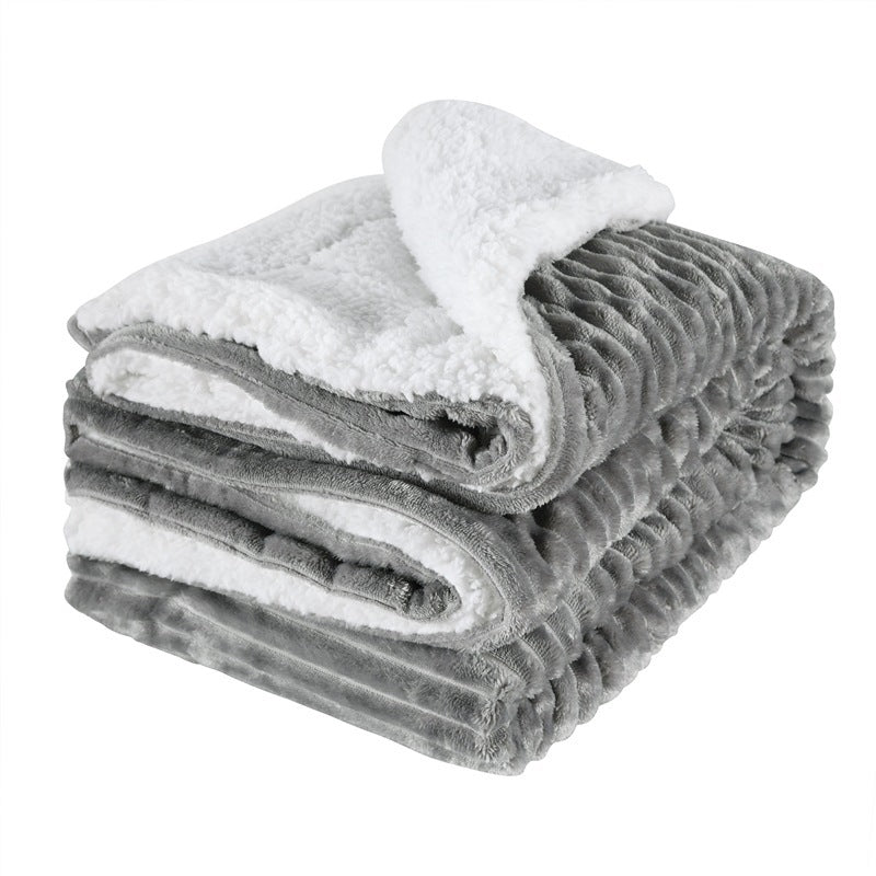 Premium Flannel Lamb Wool Blanket – Thickened Double-Sided Comfort
