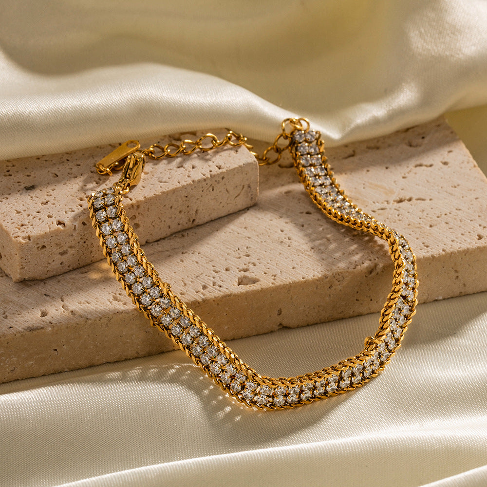 Double-layer Zircon Bracelet