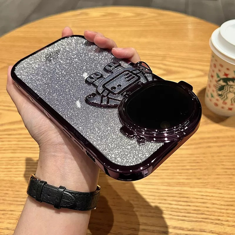 Glitter Astronaut Camera Stand Case