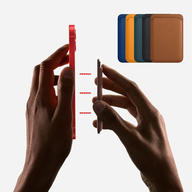 Magsafe Magnetic Leather Card Holder Wallet Case