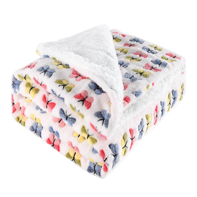 Premium Flannel Lamb Wool Blanket – Thickened Double-Sided Comfort