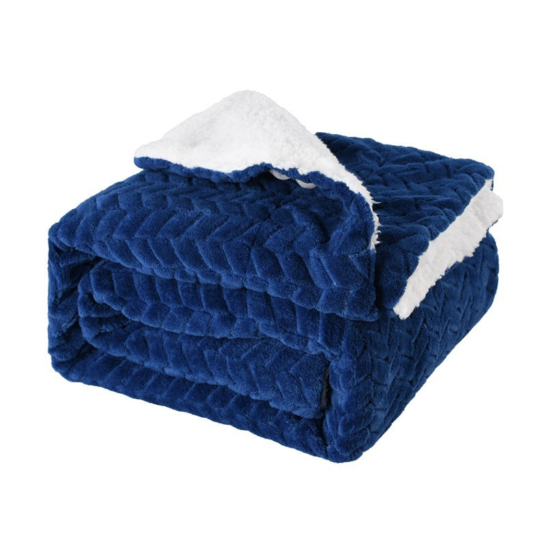 Premium Flannel Lamb Wool Blanket – Thickened Double-Sided Comfort