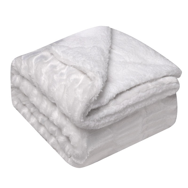 Premium Flannel Lamb Wool Blanket – Thickened Double-Sided Comfort