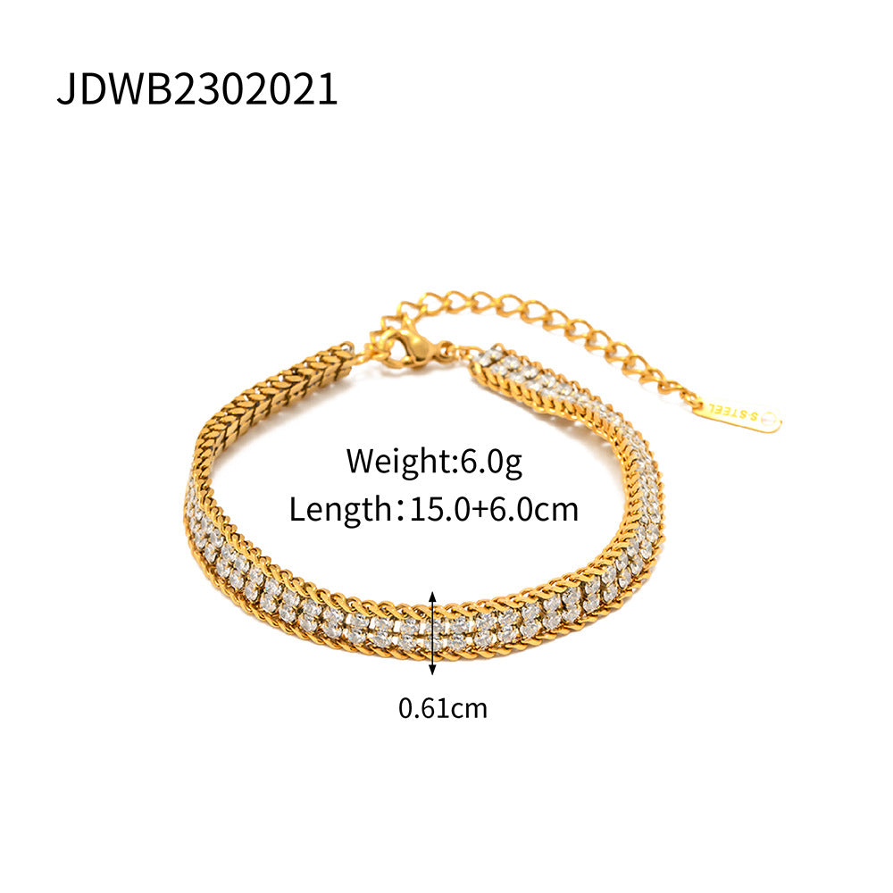 Double-layer Zircon Bracelet