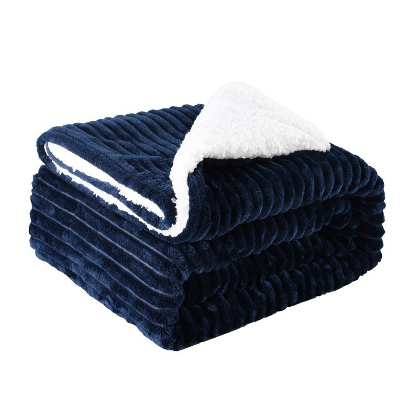 Premium Flannel Lamb Wool Blanket – Thickened Double-Sided Comfort