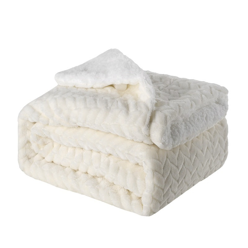 Premium Flannel Lamb Wool Blanket – Thickened Double-Sided Comfort