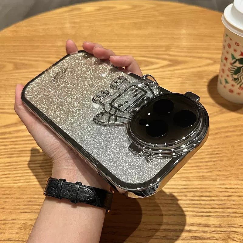 Glitter Astronaut Camera Stand Case