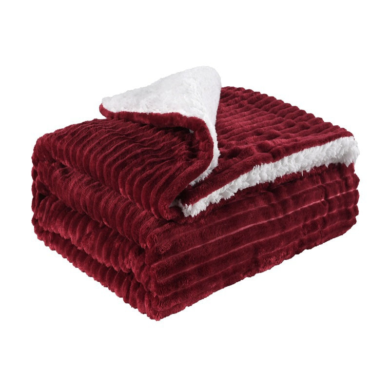 Premium Flannel Lamb Wool Blanket – Thickened Double-Sided Comfort