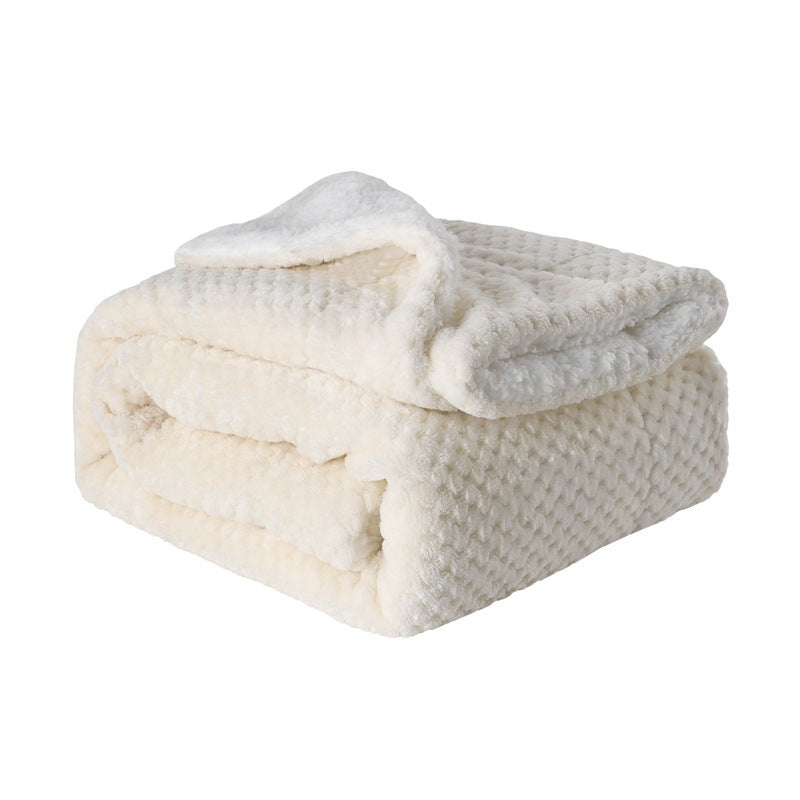 Premium Flannel Lamb Wool Blanket – Thickened Double-Sided Comfort