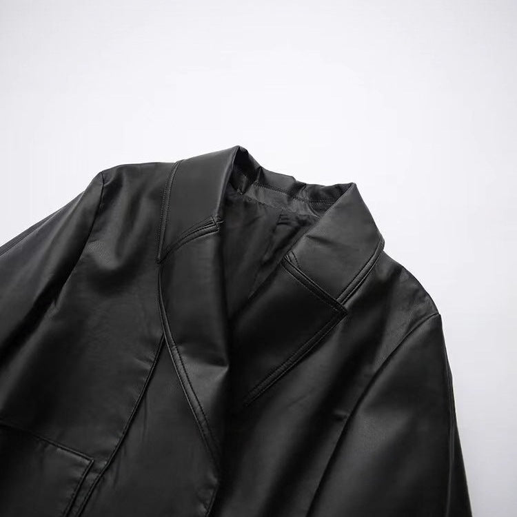 Faux Leather Coat