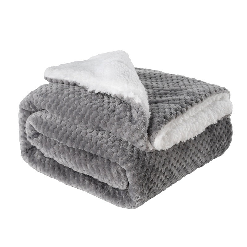 Premium Flannel Lamb Wool Blanket – Thickened Double-Sided Comfort