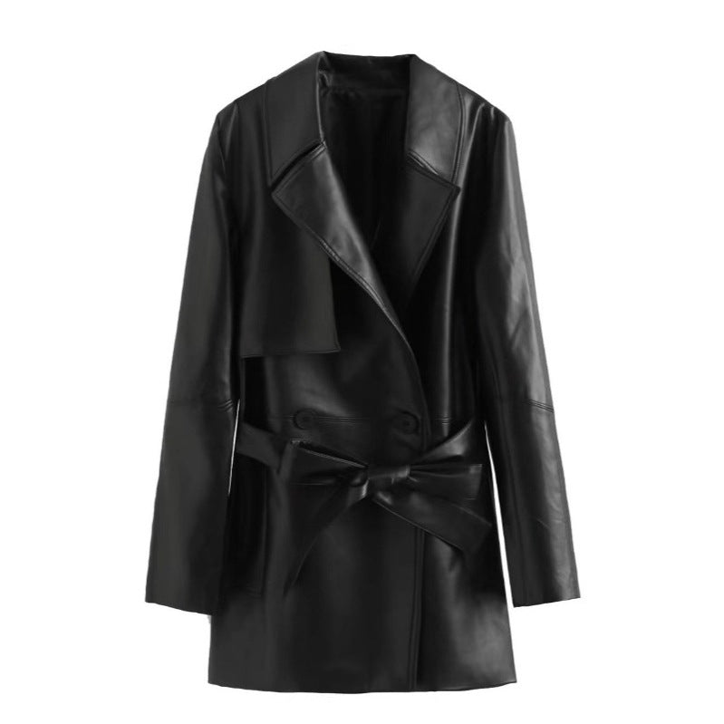 Faux Leather Coat