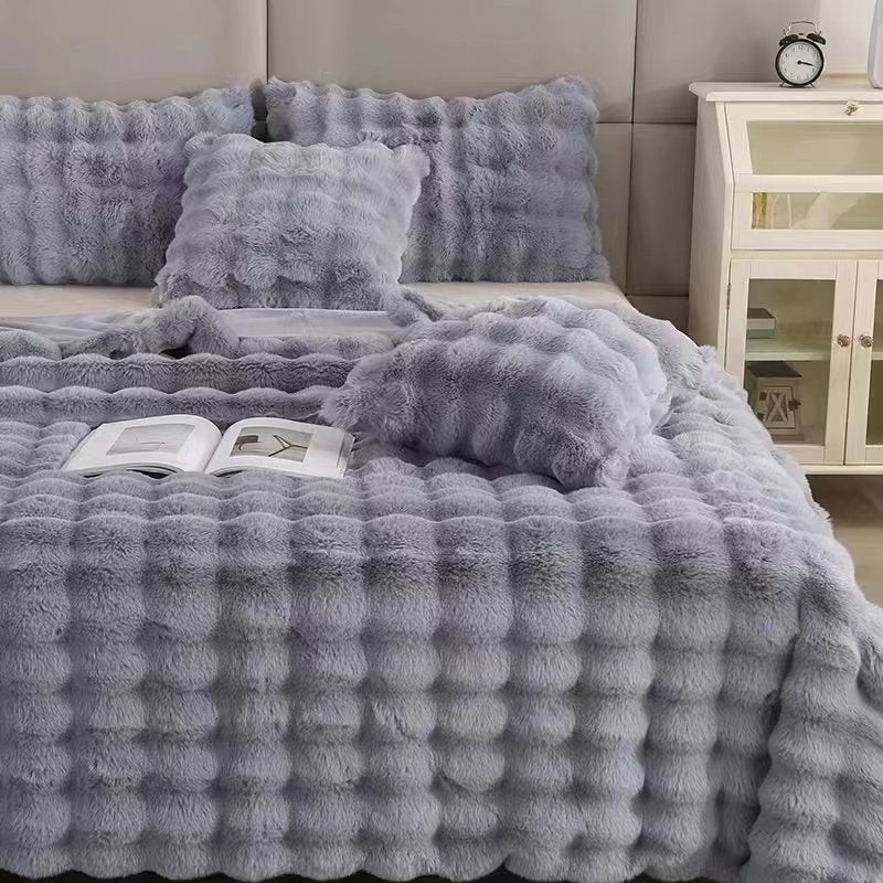 Premium Rabbit Velvet Blanket - Soft, Warm & Thick Polyester Throw